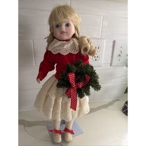 Vintage 1989 Seymour Mann Connoisseur Porcelain 16" Doll "FAITH" Christmas #383